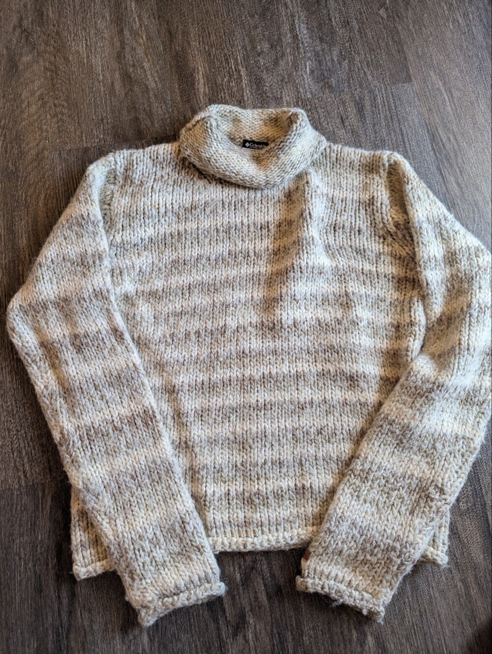 Columbia Wool Blend Cream Marled Turtleneck Sweater - Women's Size medium